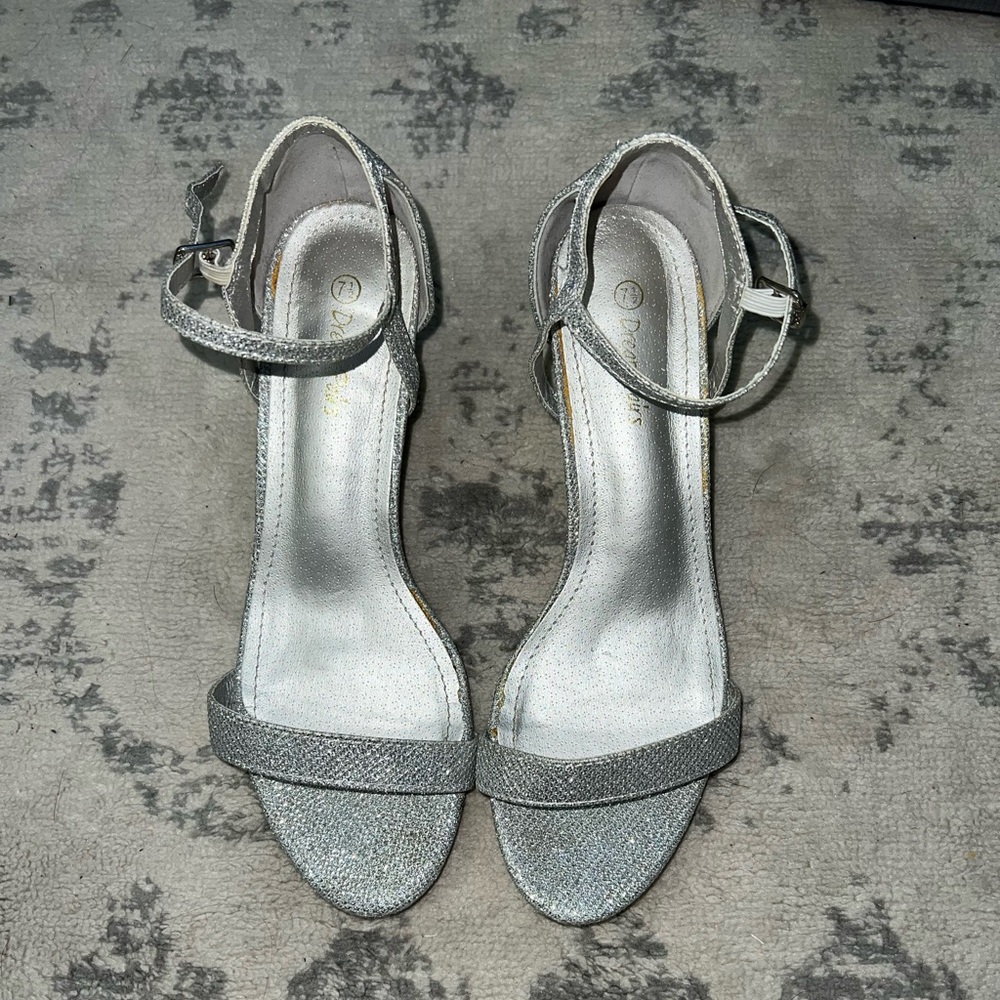 Silver high heels